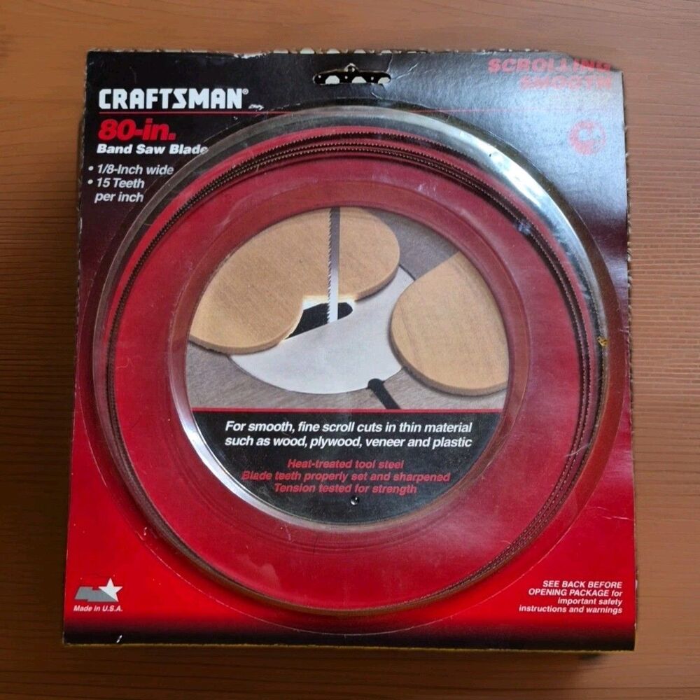 1 Craftsman Band Saw Blade / 926592 80”x 1/8” Fine Tooth -15 TPI / New Old Stock